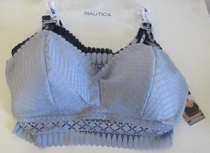 Nautica Intimates Confezione 2 Paia Reggiseni Bralette Rimovibili in Pizzo Taglia 1X - Foto 1 di 2