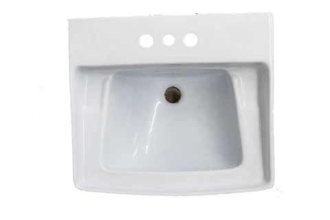 Vintage Wall Mount Sink Pale Blue Bathroom Lavatory Plumbing Cover