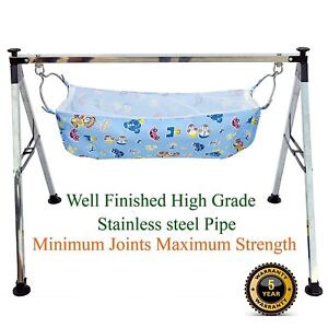 Premium Indian Style Ghodiyu Baby Cradle Stainless steel structure Heavy DUTY