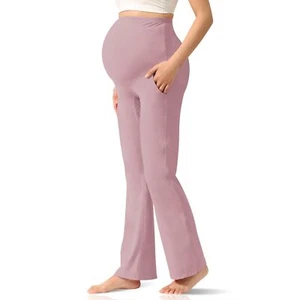 Women's Maternity Leggings Over The Belly Pregnancy with Pockets Yoga Pants A... - Picture 1 of 6