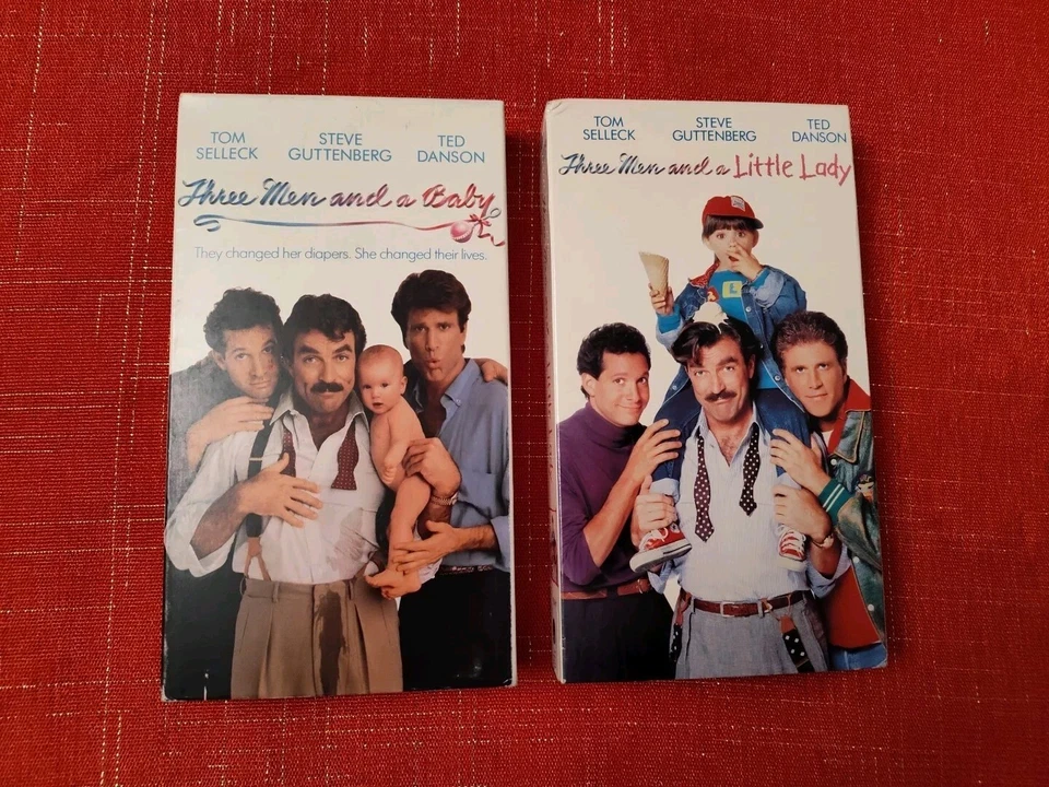 🔥Three Men And A Baby/Three Men And A Little Lady VHS Tapes Lot Of 2 RARE 🔥 Foto 1 de 4