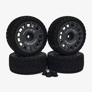 1/10 RC Road/Rally Multispoke Wheels Tyres Grey for Tamiya TT02 TT01 XV01 HPI - Picture 1 of 10