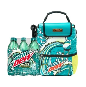 Mountain Dew Baja Blast Kanga Cooler Limited Edition + 6 Pack Bottles Bundle NEW - Picture 1 of 1