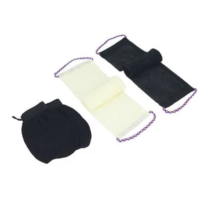 (Black Beige 4Pcs Set) 4Pcs Nylon Drawstring Model African Bath Towel Latheri - Picture 1 of 23