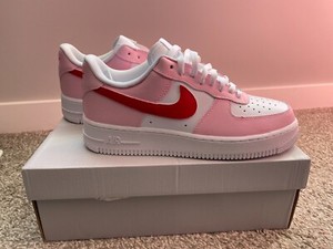 Custom Nike Air Force 1 Sneakers Valentine's Day Red Pink