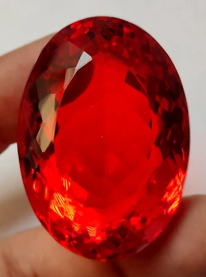 207.70 Ct. AAA+ Large Fire Opal Red Orange Oval Cut Loose Gemstone @Gift Women - Image 1 of 4