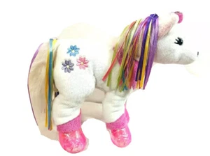 Ganz Webkinz Ribbon Unicorn Plush Stuffed Animal NO CODE White Pink Toy - Picture 1 of 10