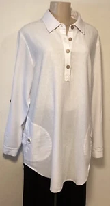 Soft Surroundings White Gauze Tunic Shirt Pullover EUC - Picture 1 of 7