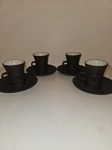 4 DANSK Flamestone Fluted Coffee Cups/Saucers Vintage 1960s Jens Quistgaard - Picture 1 of 9