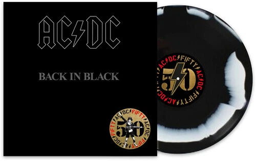 Back in Black: 50th Anniversary-Black & White Marble Colored Vinyl by AC/DC (Record, 2024)