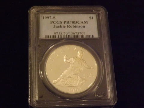 1997-S  $1         Jackie Robinson         PCGS PR 70 DCAM Cover
