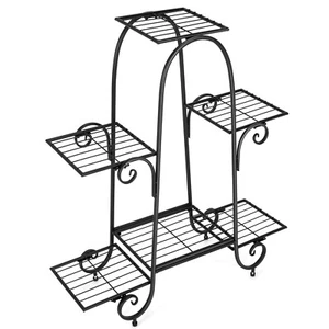 6 Tier Metal Vertical Shelves Corner Plants Display Rack  Flower Pot Holder - Picture 1 of 8
