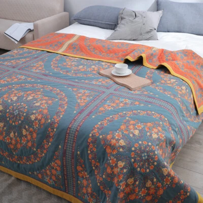 Nature Fiber Soft Blanket Cotton Gauze Blanket Breathable Summer Bed Cover Quilt - Image 1 of 4