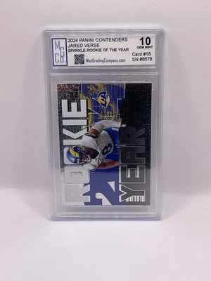 2024 Contenders Jared Verse Rookie of the Year RC Graded MGCo. Gem Mint 10 - Image 1 of 2