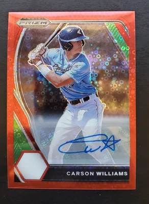 2021 Panini Prizm Draft Picks Carson Williams Red Disco Prizm Auto 73/99 #PDP28 - Image 1 of 2