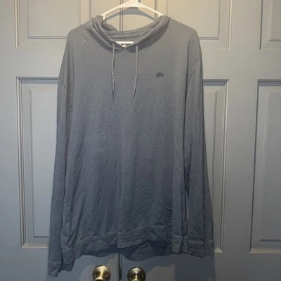 Lacoste Hoodie Mens Sz 7 Blue Pullover Lightweight Casual Sweater - Image 1 of 2