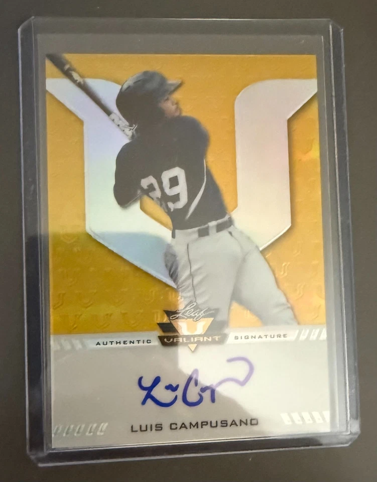 Luis Campusano  2017 Leaf Valiant Draft #BA-LC1 Yellow Serial # /10 (AU, RC) - Image 1 of 1