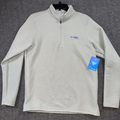 Columbia PFG Mens Bonefish Quarter Zip Ribbed Pullover Cool Grey Sz S NEW - Image 1 of 4