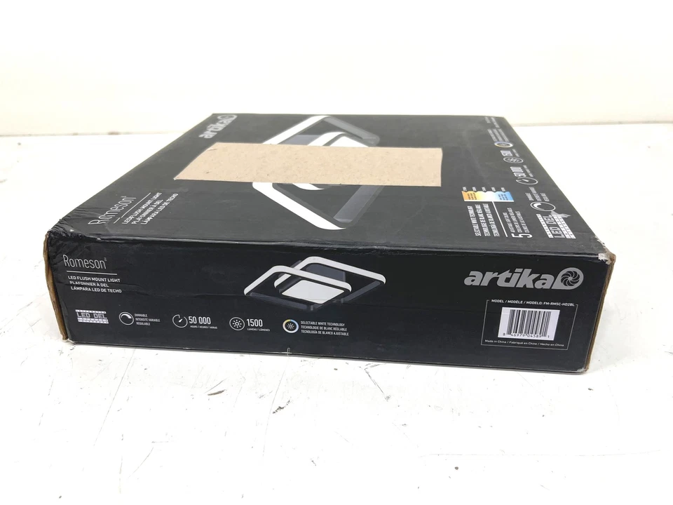 Artika Romeson 11 in. 1-Light Black 5 CCT LED Flush Mount Ceiling Light New - Image 1 of 1