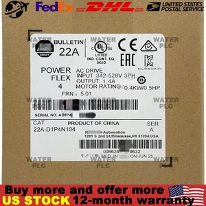1P AB 22A-D1P4N104 22A-D1P4N104 /A PowerFlex 4 0.4 kW 0.5 HP AC Drive USA - Picture 1 of 6