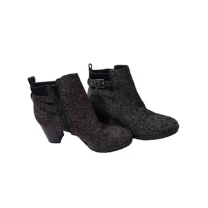 Kelly & Katie Womens Mallorla Ankle Boots Booties Gray Tweed Fabric Zip 7.5 M - Picture 1 of 9