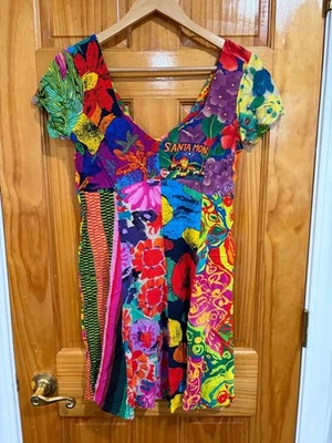 Vestido Jams World L Retazos Floral Estampado Santa Mónica Boho Hawaiano Surf Arte Foto 1 de 4