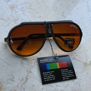 AmberVision Sports Blue Block Blocker Sunglasses Brand NOS Vintage 80s NWT cool - Picture 1 of 8