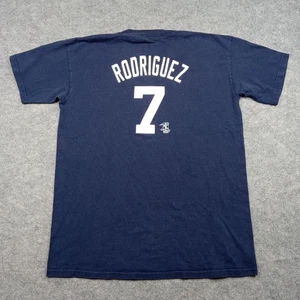 Detroit Tigers Shirt Mens XL Navy MLB Baseball Rodriguez 7 Majestic Cotton Tee - Picture 1 of 9