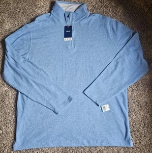 NEW IZOD Sweater Mens XL Light Blue Quarter Zip Pullover Long Sleeve NWT - Picture 1 of 7
