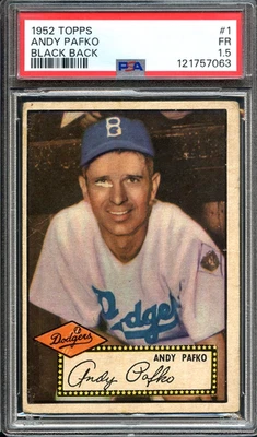 1952 Topps #1 Andy Pafko espalda negra PSA 1,5 Brooklyn Dodgers 7063 Foto 1 de 2