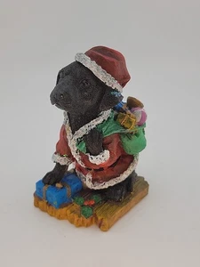 Black Lab~Christmas Figure~Resin~Delivering Christmas Presents 5"X 3" ADORABLE!  - Picture 1 of 9