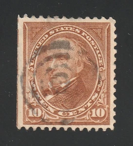 Scott # 283, Used, F-VF, 10¢ Webster, 1899, SOTN Hand-Stamped Bulls-Eye Cancel - Picture 1 of 2