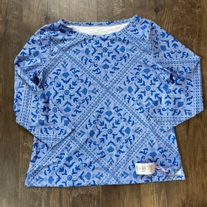 Vineyard Vines XL Sankaty U-Boot Ausschnitt Langarm Pullover Oberteil Calm Water - Bild 1 von 8