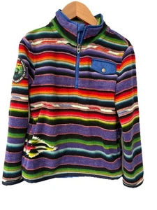 Jungen Polo Ralph Lauren Performance gestreifter Fleecepullover Größe 7 Jahre - Bild 1 von 12