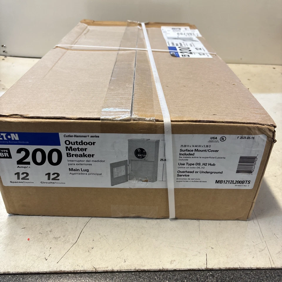 Eaton MB1212L200BTS Outdoor Loadcenter with Meter Socket 200 AMP 12 Spaces. 2416 - Image 1 of 4