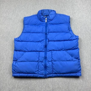 Vintage The North Face Vest Mens Medium Blue Goose Down Full Zip Puffer Jacket - Picture 1 of 10