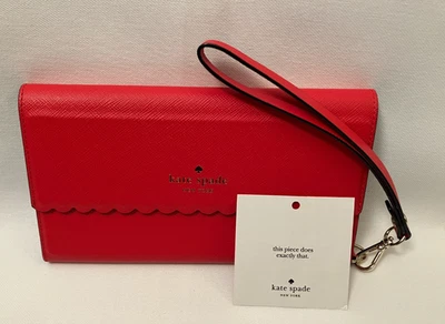 Funda Muñequera Kate Spade iPhone 7 Plus. Rojo con bordes festoneados, nuevo sin etiquetas Foto 1 de 4