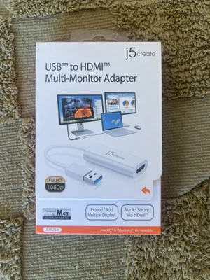 USB to HDMI Multi-Monitor Adapter- J5 Create Full HD 1080p New In Box - Image 1 of 4