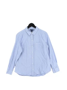 Gap Women's Shirt M Blue Striped 100% Cotton Long Sleeve Collared Basic - Picture 1 of 5