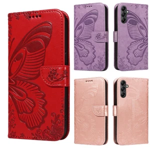 For Samsung A55 A15 A33 Butterfly PU Leather Flip Wallet Case Phone Case Cover - Picture 1 of 18