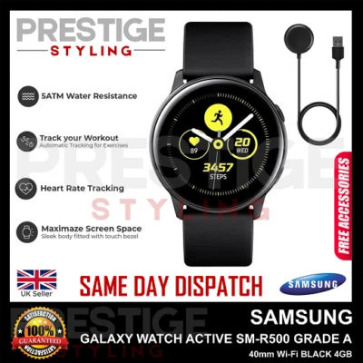 Samsung Galaxy Active Watch 40mm SM-R500 Smart Watch GPS BLACK Grade A+CHARGR - Image 1 of 4