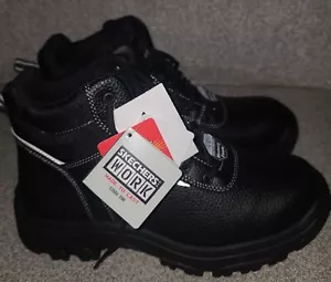 Stivali da lavoro SKECHERS uomo taglia 11 punta acciaio memory foam pelle nera.Resistenti all'olio - Foto 1 di 9