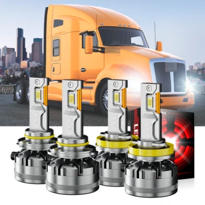 Kit de faros LED altos/bajos Fit Kenworth T370 T660 T680 T880 Truck 2014-2020 Foto 1 de 4