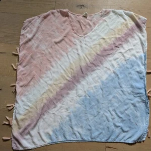 Surf Gypsy Cover Up Tunika Top Batik Quasten Strand Resort Kleidung Small - Bild 1 von 6