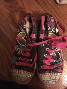 Skechers Kids Girls Twinkle Toes Lil Superstyle Light-Up Shoes 10285L Size 2 - Picture 1 of 10