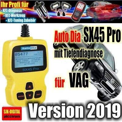 AutoDia SX45 Pro+ für VW Audi Seat Skoda ABS AIRBAG Öl-SERVICE Reset EPB TOP ++ - Bild 1 von 4
