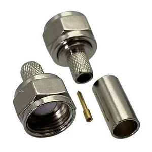 F TV Male Plug Crimp RG58 LMR195 RG142 RG400 Cable RF Coaxial Connector 50ohm - Picture 1 of 6