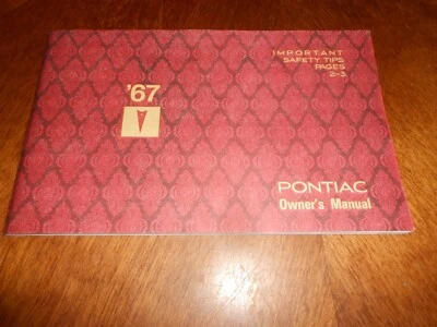 1967 PONTIAC OWNER MANUAL '67 GTO BONNEVILLE TEMPEST GRAND PRIX LEMANS CATALINA - Image 1 of 3