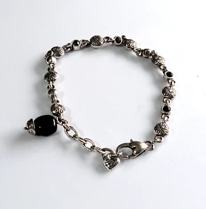 Brighton Rigoletto Silver Tone Black Crystal Bracelet Retired 8” - Picture 1 of 4