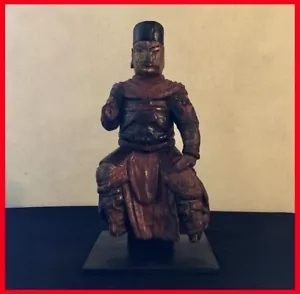 statua in legno antica statuina lignea dinastia Ming arte e antiquariato cinese - Foto 1 di 7